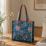 Peach Wildflowers Block-Printed Quilted Mini Tote 🌸