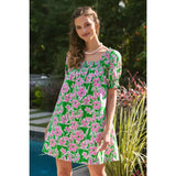 🌸 Vibrant Floral Cotton Flare Mini Dress