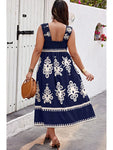 🌿 Sweet Briar Geo Print A-Line Sleeveless Dress (Plus)
