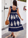 🌿 Sweet Briar Geo Print A-Line Sleeveless Dress (Plus)