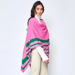 ✨ Striped Shoulder Strap Ruana Poncho ✨