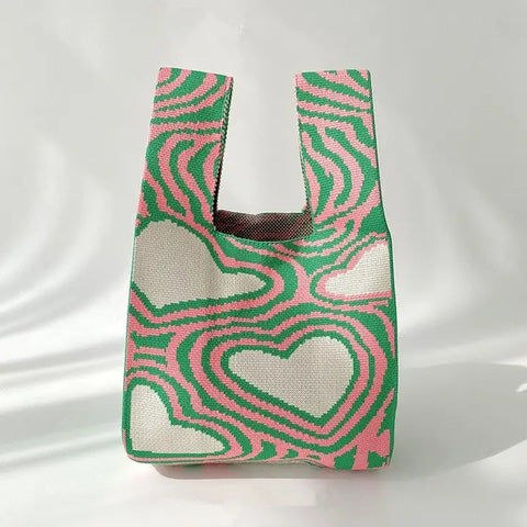 💗 Sweet Briar Knit Heart Shoulder Bag