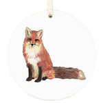 Red Fox 3 Porcelain Ornament