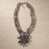 ❄️ Silver Snowflake Pendant Necklace – Glamorous Winter Statement