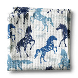 🐎💙 Blue Horse Waffle Weave Kitchen Towel
