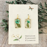 🌸 Sweet Briar Cottage Turquoise Pressed Flower Earrings