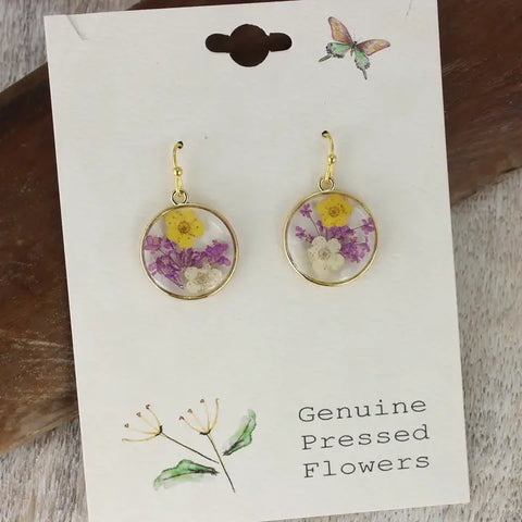 🌸 Sweet Briar Cottage Collection: Pressed Flower Earrings