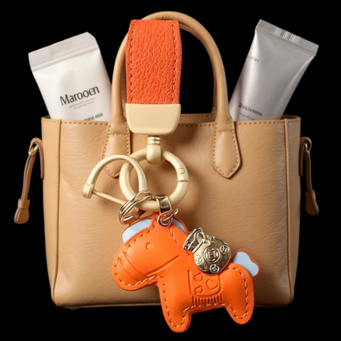 🐎 Bag Charm/Key Bob Horse – Orange ✨