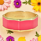Bailey Bamboo-Edge Enamel Bracelet – Sweet Briar Pink 💗🎋