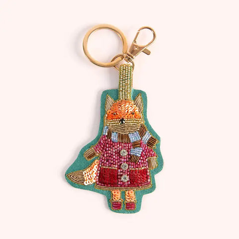 🦊 Beaded Vixen Fox Keyring
