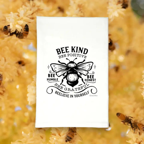 🐝 Bee Virtues Tea Towel – Let Kindness Bloom in Your Kitchen! 🌼