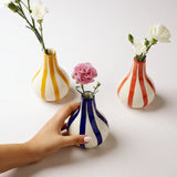🌸Ceramic Stripe Bud Vase – Pink