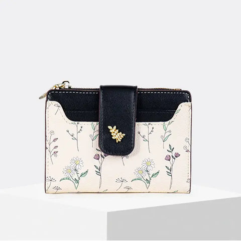 🌼 Wildflower Card Wallet – Sweet Briar Edition-Black