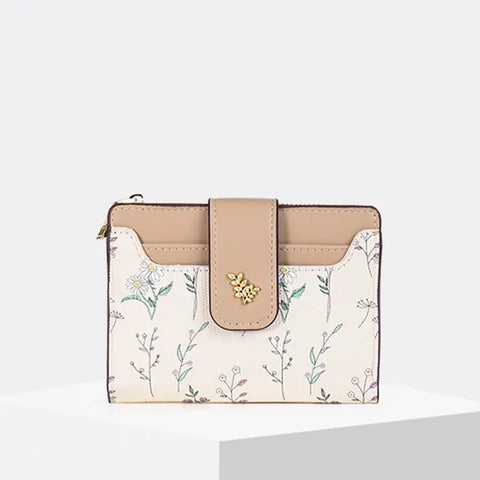 🌼 Wildflower Card Wallet – Sweet Briar Edition-Apricot