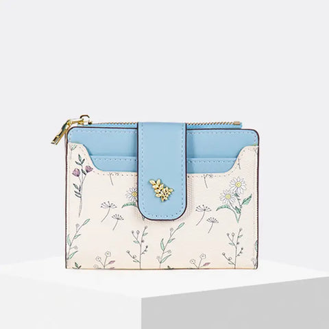 🌼 Wildflower Card Wallet – Sweet Briar Edition-Blue