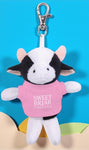 🐮 Sweet Briar Cow Plush Keychain – Campus Cutie