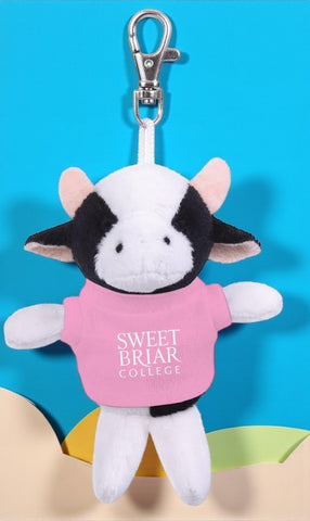 🐮 Sweet Briar Cow Plush Keychain – Campus Cutie