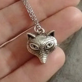 🦊 Silver Fox Face Necklace – Wildly Stylish