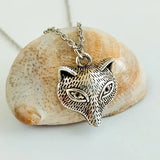 🦊 Silver Fox Face Necklace – Wildly Stylish