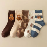 Brown Bear Crew Socks — Beige 🧸