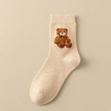 Brown Bear Crew Socks — Beige 🧸