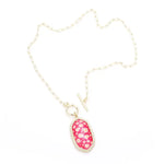 🌸 Sweet Briar Daisy Pendant Necklace – Fuchsia