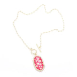 🌸 Sweet Briar Daisy Pendant Necklace – Fuchsia