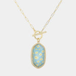 🌸 Sweet Briar Daisy Pendant Necklace – Light Blue
