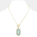 🌸 Sweet Briar Daisy Pendant Necklace – Light Blue