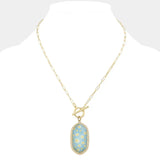 🌸 Sweet Briar Daisy Pendant Necklace – Light Blue