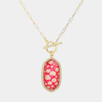 🌸 Sweet Briar Daisy Pendant Necklace – Fuchsia