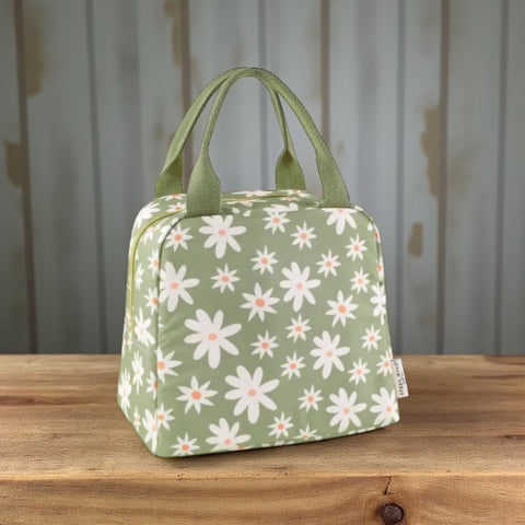 🌼 Lunch Tote – Daisy Floral Green 🌿