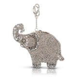 “Diamond Caravan” Silver Elephant Beaded Coin Purse 🐘
