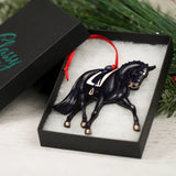 🖤 Black Dressage Horse Ornament – Half Pass
