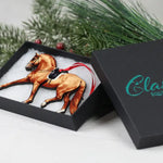 🧡 Chestnut Dressage Horse Ornament – Extended Trot