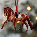 ❤️ Chestnut Dressage Horse Ornament – Half Pass Pose