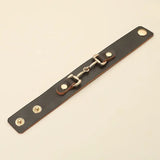 🐴 Equestrian-Inspired Horsebit Accent Faux Leather Snap Bracelet