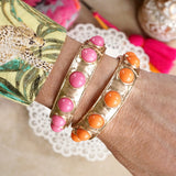 “Holla Bold” Eternity Bangle – Pink Pearl 💗✨A Sweet Briar Statement Piece