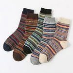 🧦Vintage Knit Wool Socks – Retro Colorful 2-Pack