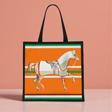 🐎 Fashion Warhorse Striped Canvas Handbag-Orange/Green