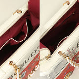 Faux Leather Floral Beauty Bus Chain Strap Bag — Black 🚌
