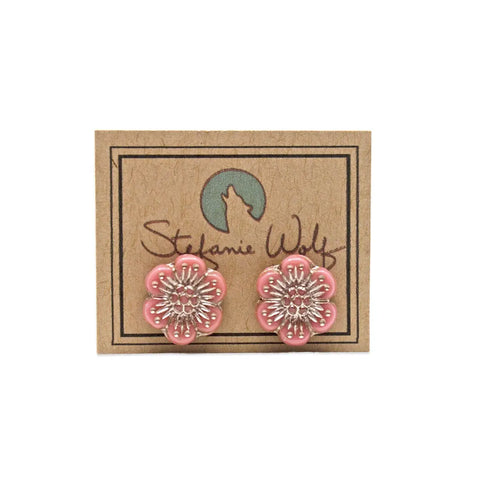🌸 Wild Rose Flower Stud Earrings – Sweet Briar Inspired 🌸