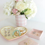 💗 Pink Gingham Ceramic Vase – A Vixen Favorite