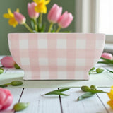 🌸 Pink Gingham Planter – Sweeten Up Your Space