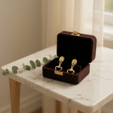 ✨ Susan Shaw Gold Horsebit Earrings