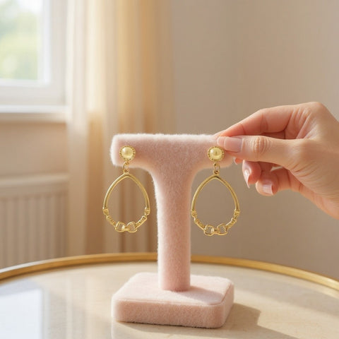 ✨ Gold Cab & Horse Bit Hoop Earrings