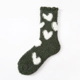 Green Heart Fleece Socks – Cozy Love Edition