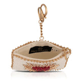 Mary Frances “Heart Burst” Red & Cream Beaded Coin Purse ❤️
