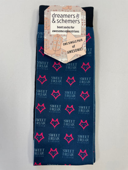 Boot Sock - Navy with Stacked Logo