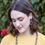 🤍 Kantha Beaded Teardrop Earrings – One-of-a-Kind Artistry